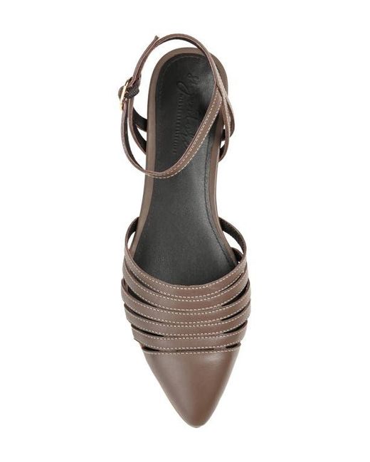 Journee Collection Brown Dexie Strappy Pointed Toe Flat