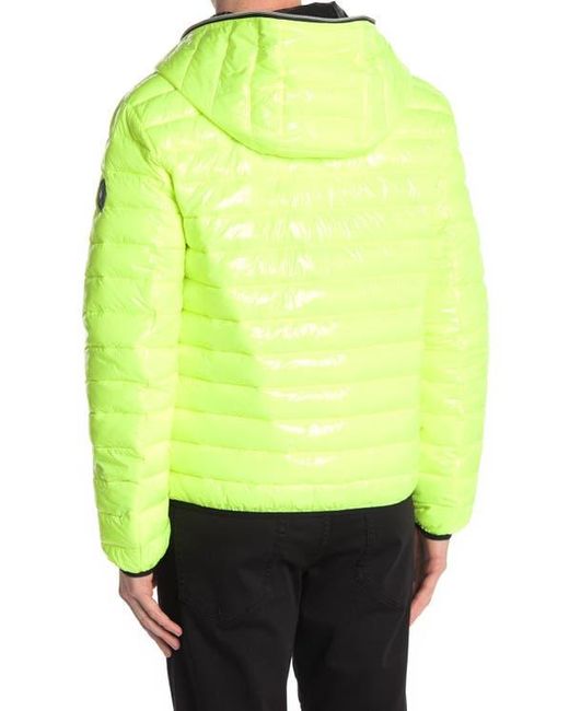 Noize Yellow Lightweight Hooded Puffer Jacket for men