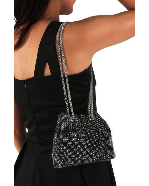 BERNESS Black Rhinestone Bucket Bag