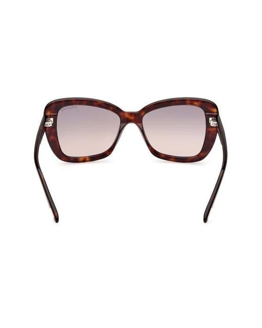 Tom Ford Brown Maeve 55Mm Gradient Polarized Butterfly Sunglasses