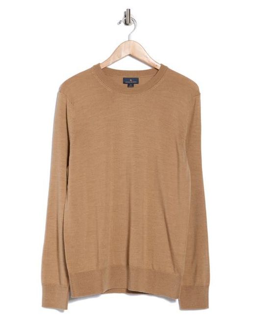 Brooks Brothers Black Regular Fit Crewneck Wool Sweater for men