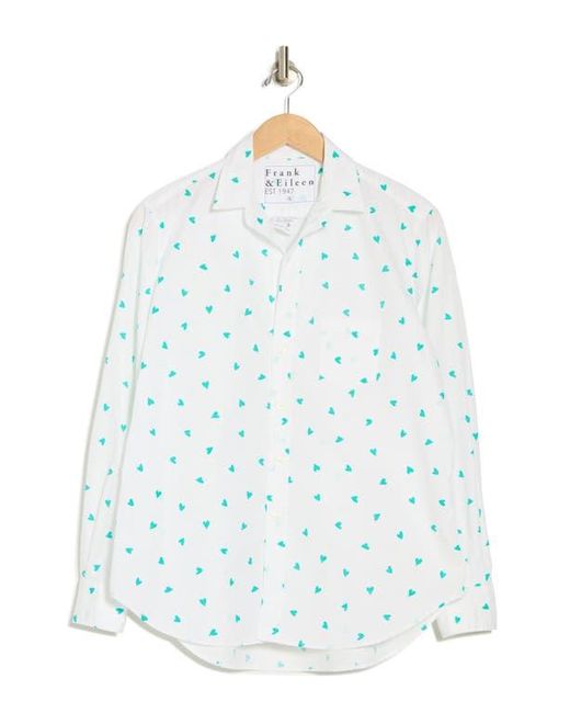 Frank & Eileen White Eileen Heart Print Relaxed Button-Up Shirt