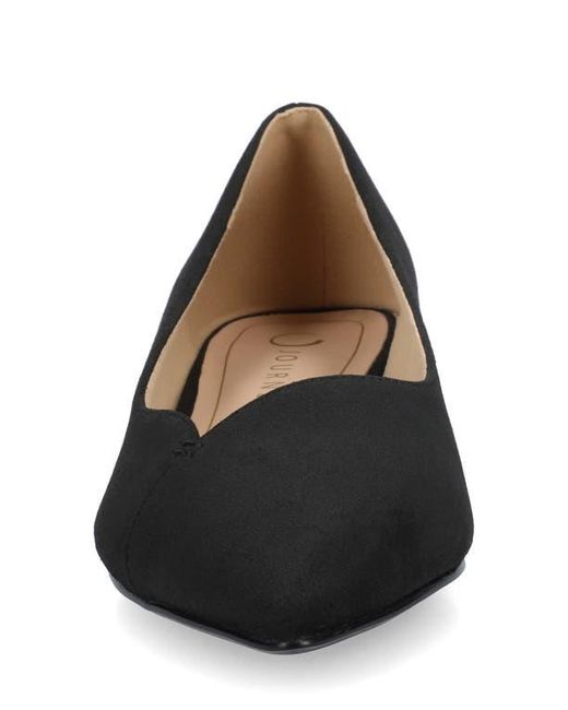 Journee Collection Black Carmin Pointed Toe Flat