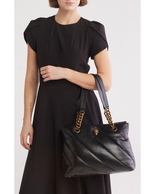 Kurt Geiger Black Soho Quilted Leather Shopper