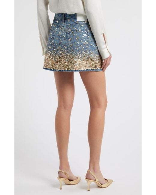 FRAME Blue The Champagne Denim Miniskirt