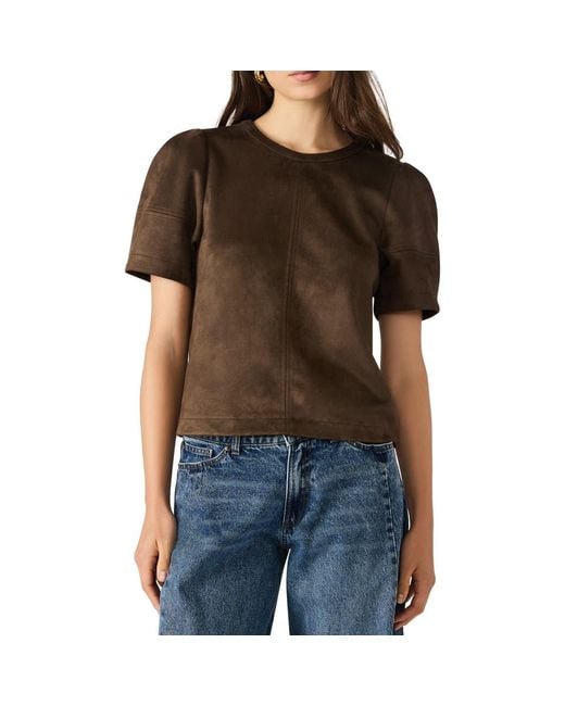 Steve Madden Black Faux Suede T-Shirt