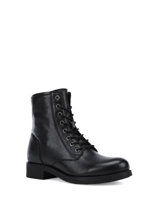 Geox Rawelle Combat Boot in Black Lyst