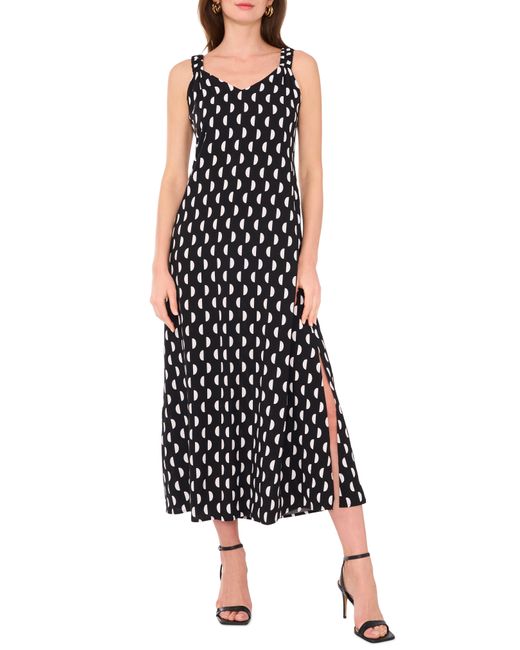 Halogen® Black Scrunched Strap Sleeveless Maxi Dress
