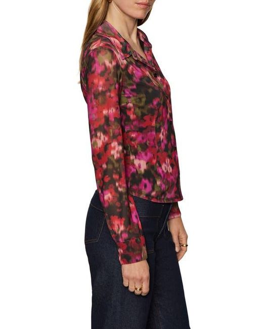 Sanctuary Red Mesh Button-Down Shirt