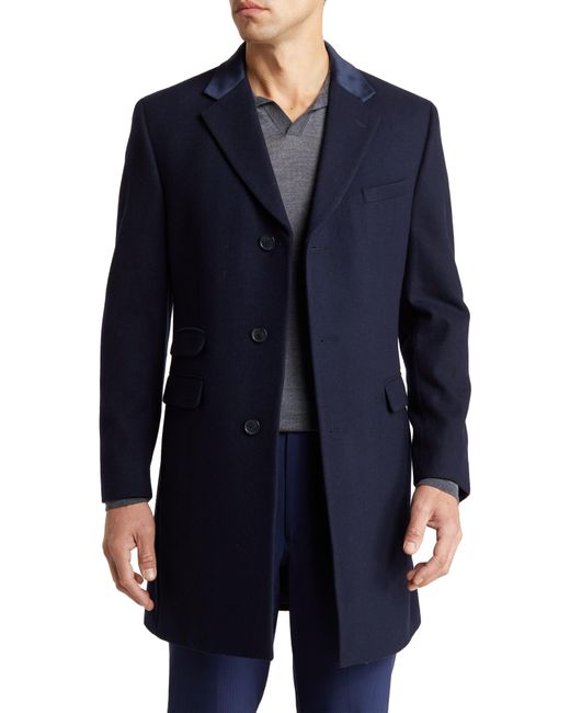 Nautica Blue Rowen Wool Blend Coat for men