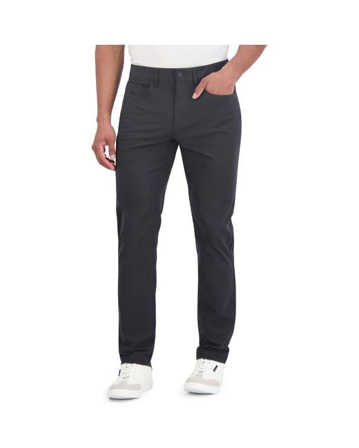 Ben Sherman Blue Solid 4-Way-Stretch Tech Golf Pants for men