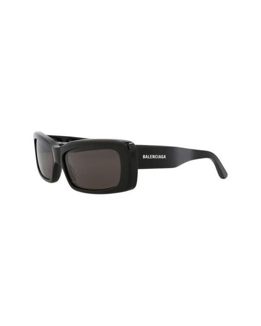 Balenciaga Black 69Mm Rectangular Sunglasses