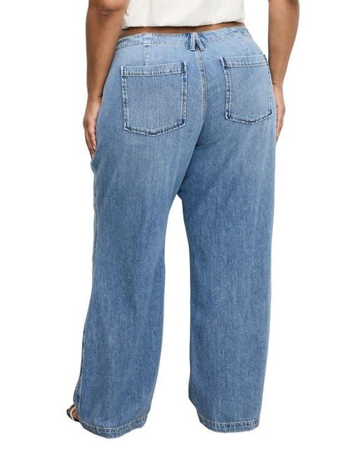 GOOD AMERICAN Blue Lite Drawstring Jeans