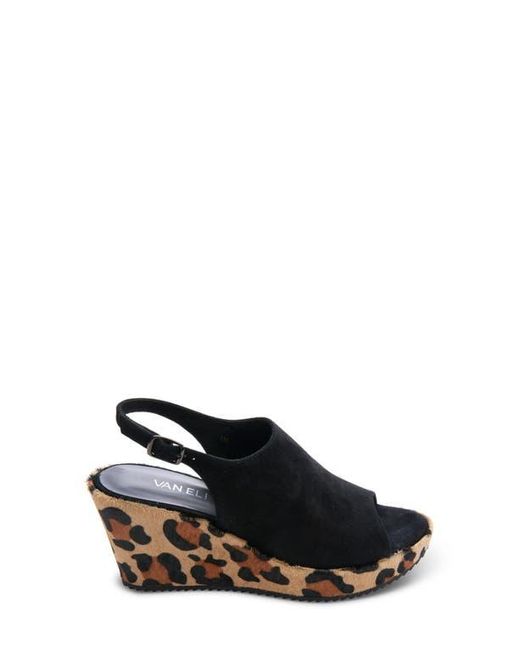 Vaneli Black Liza Genuine Calf Hair Wedge Sandal