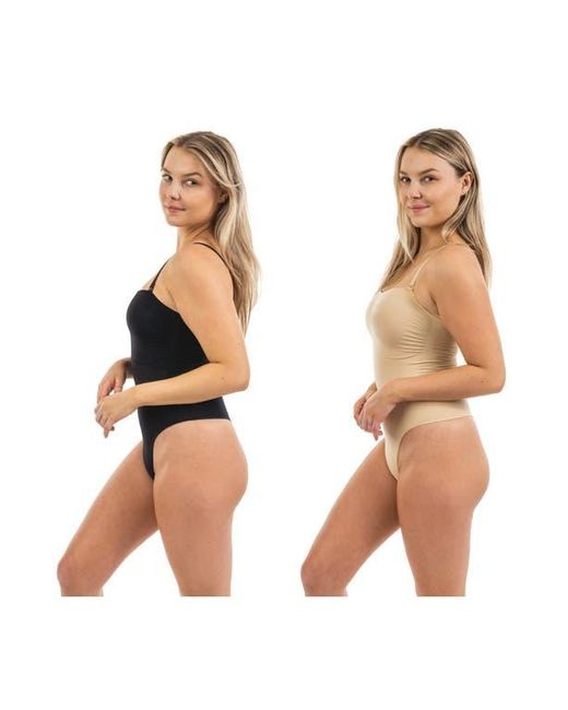 Body Beautiful Natural 2-Pack Thong Shaper Bodysuit