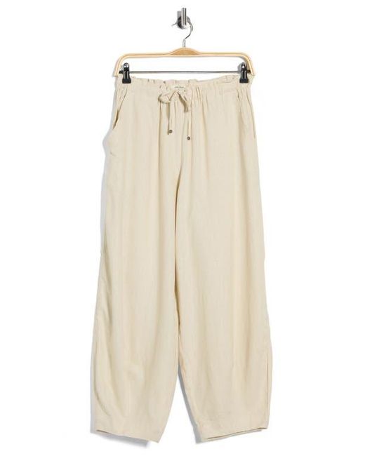 Max Studio Natural Cropped Drawstring Pants