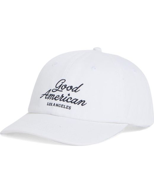 GOOD AMERICAN White Logo Baseball Cap