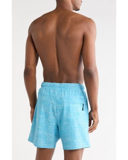 Volcom Blue Lino Swim Trunks for men
