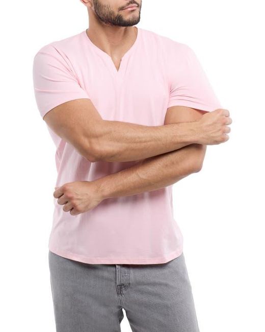 Xray Jeans Red Split-Neck Cotton Jersey T-Shirt for men