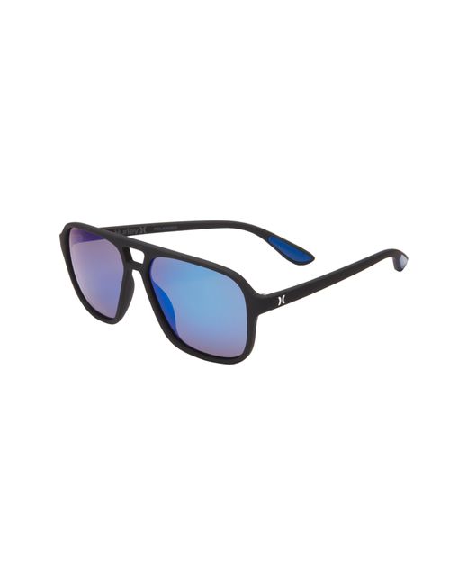 Hurley Blue 57mm Polarized Aviator Sunglasses for men