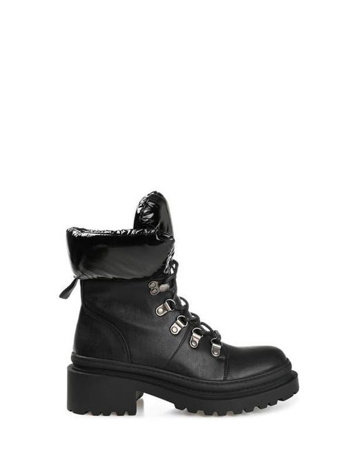 Journee Collection Black Irrah Lug Sole Boot