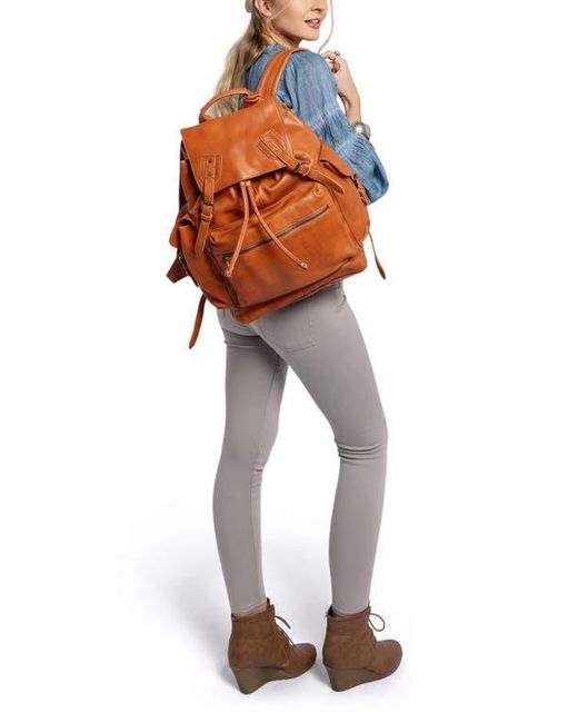 Old Trend Orange Bryan Leather Backpack
