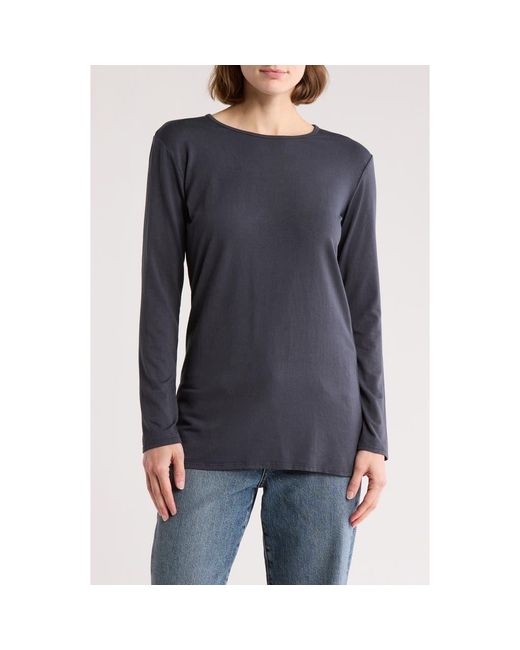 Go Couture Blue Basic Stretch Modal T-Shirt