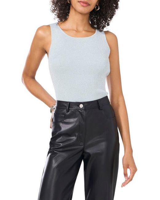 Vince Camuto Black Metallic Rib Sleeveless Sweater