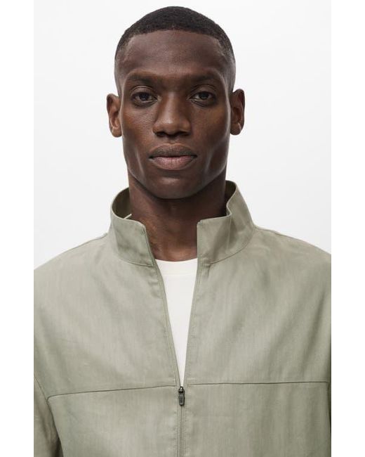 Mango Green Linen Blend Jacket for men