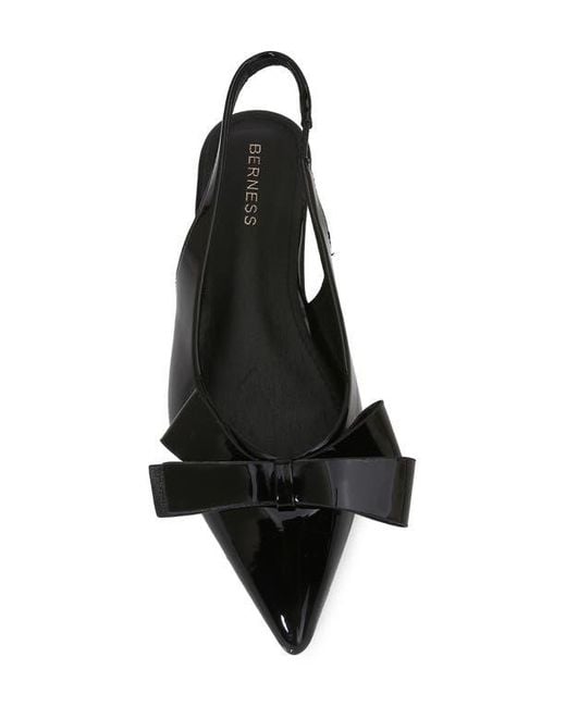 BERNESS Black Bow Slingback Flat