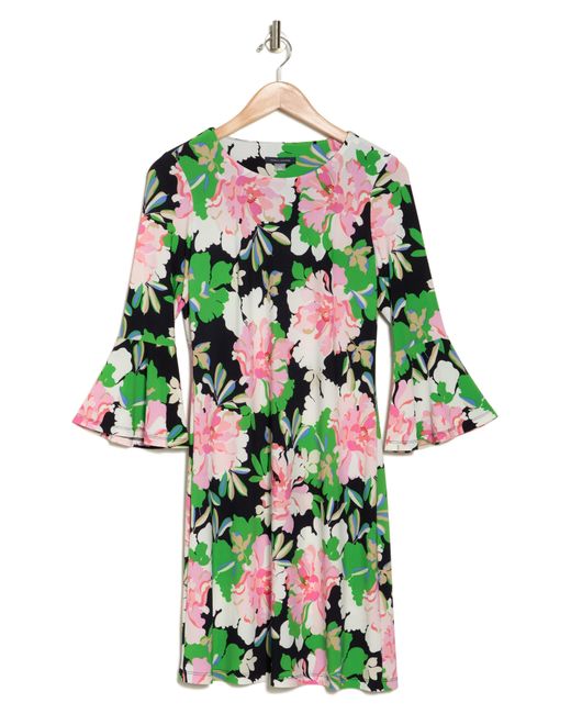 Tommy Hilfiger Multicolor Isla Floral Jersey Bell Sleeve Dress
