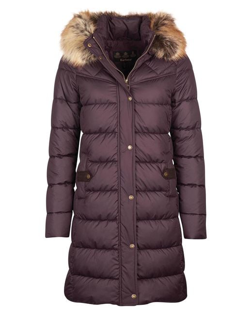 Barbour Rustington Hooded Puffer Coat With Removable Faux Fur Trim In