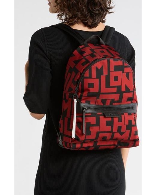 Longchamp Red Le Pliage Medium Backpack for men