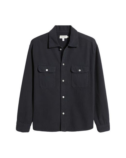 FRAME Blue Textured Terry Overshirt for men