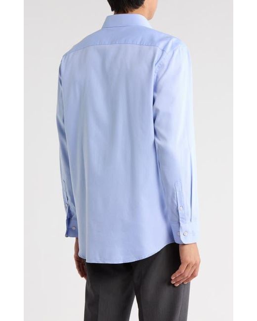 penguin slim fit dress shirt Original Penguin Men's Core Oxford Long Sleeve Shirt in Dream Blue/Blue, Size Medium, 100% Cotton