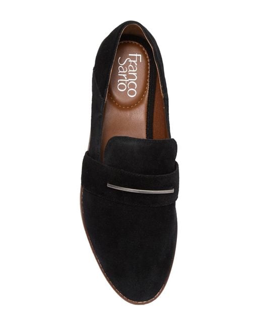 franco sarto black suede loafers