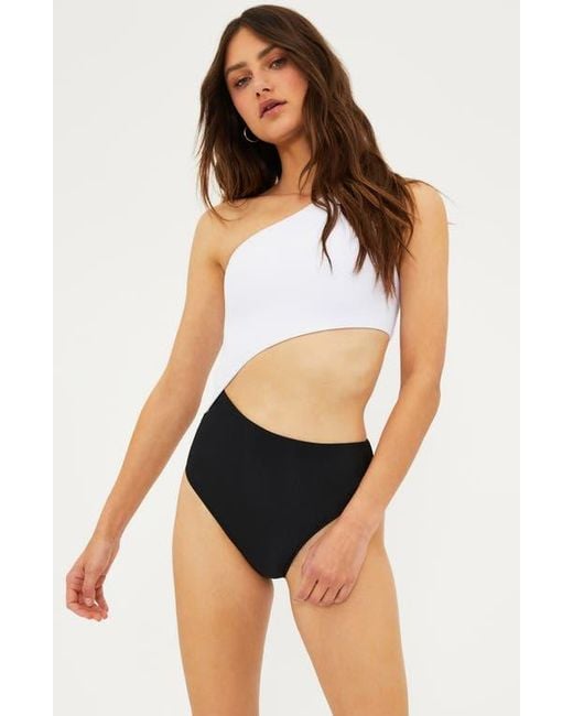 Beach Riot Blue Celine Colorblock One-Piece Swimsuit