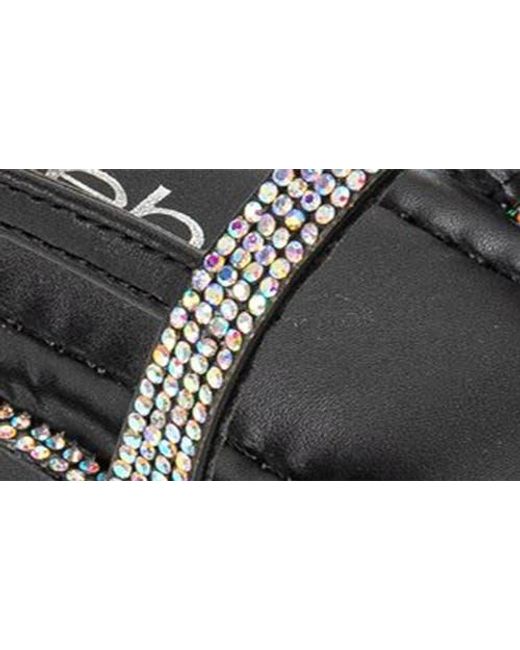 Bebe Black Rhinestone T-Strap Sandal