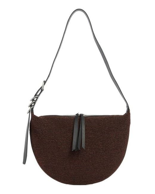 Rag & Bone Brown Medium Mercer Woven Straw Hobo Bag