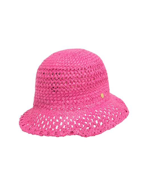 Vince Camuto Pink Open Weave Straw Bucket Hat