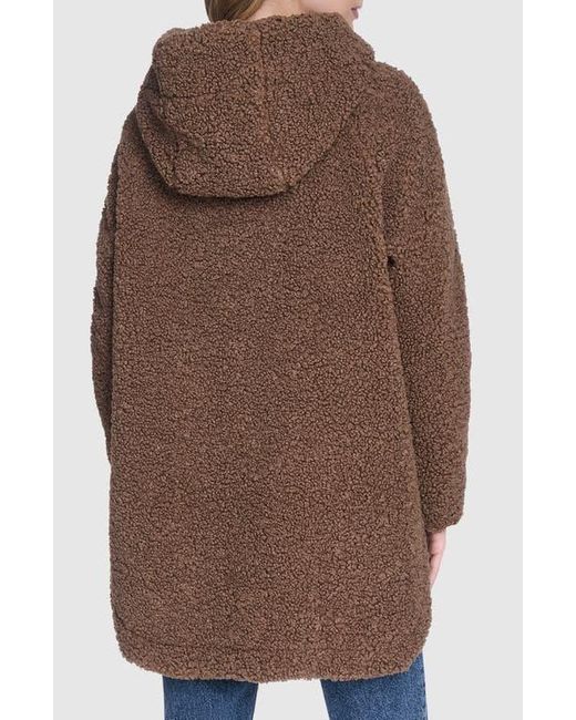 Andrew Marc Brown Seneca Faux Shearling Hooded Jacket