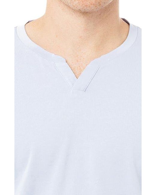 Xray Jeans White Split Neck Cotton T-Shirt for men