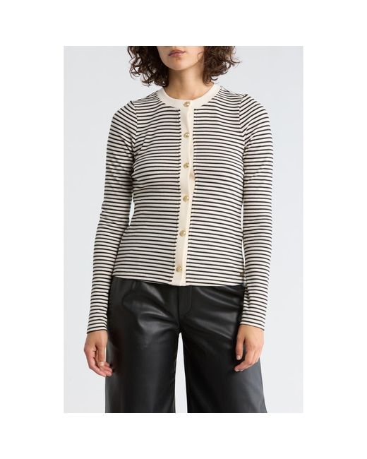 DKNY Multicolor Rib Knit Cardigan