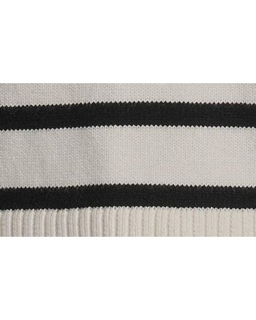 DKNY Gray Stripe Quarter Zip Sweater