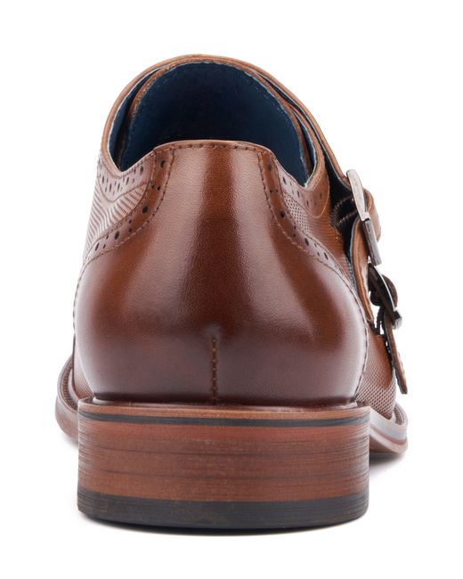 Vintage Foundry Brown Morgan Monk Strap Leather Loafer for men