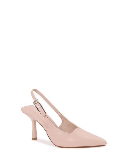 BERNESS Pink Pointed Toe Slingback Pump
