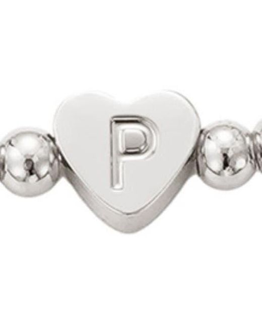 Adornia White Beaded Initial Charm Bracelet Set