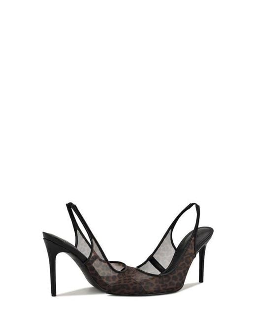 Nine West Black Feather Pointed Toe Slingback Pump