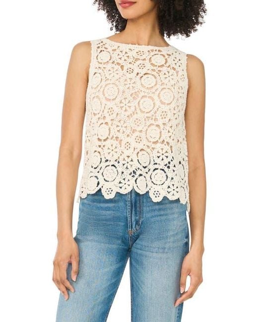 1.STATE Blue Open Knit Tank