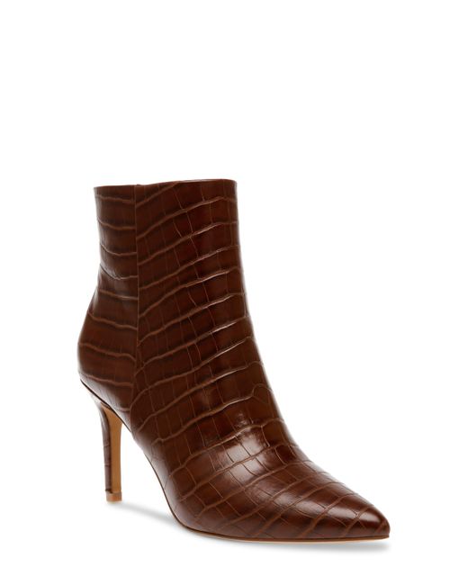Steven New York Brown Lizziey Pointed Toe Bootie